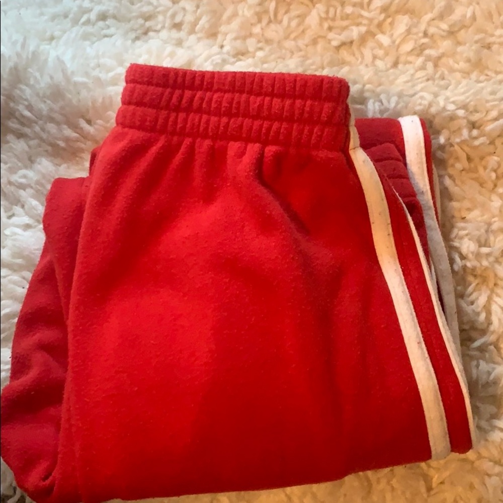 Red cotton sweatpants